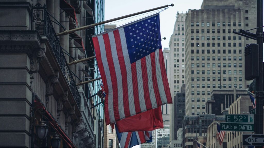 USA flag representing Trump tariffs and US trade policy impact on UK finances in 2026